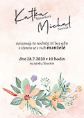 Svatební oznámení s malovanými květinami
